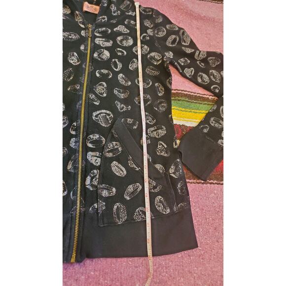 Rare Y2K Vintage Juicy Monogram Diamond Ring Black Hoodie M Zip-Up - Picture 5 of 9